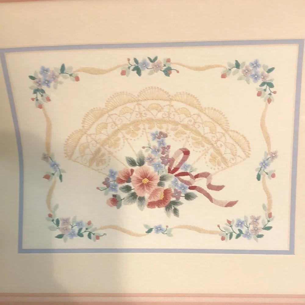 Elsa Williams ANTIQUE FAN Crewel Embroidery Kit New JCA Needlework